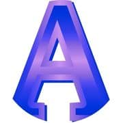 Blue alphabet letter A