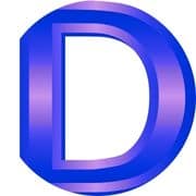 Blue Alphabet letter D